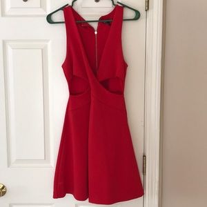 Express red cut-out dress